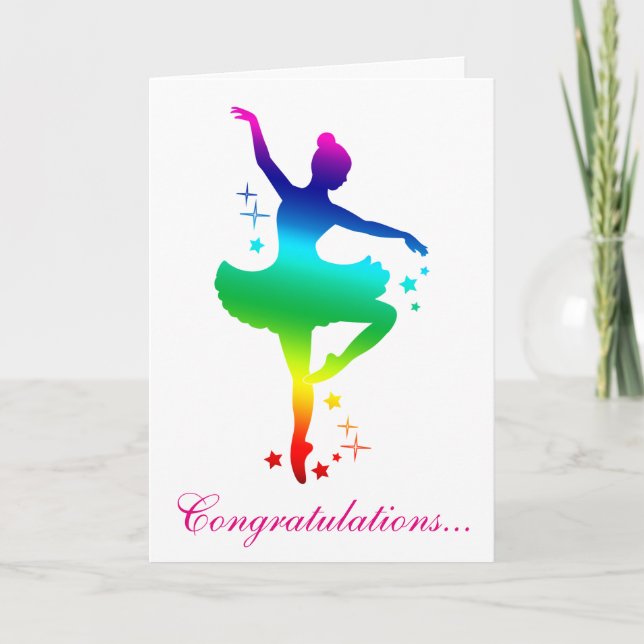 Tarjeta Felicitaciones por tu considerando de baile (Anverso)
