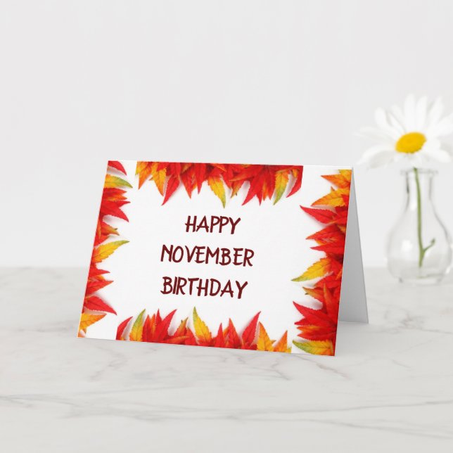 TARJETA **FELICITACIONES POR TU CUMPLEAÑOS DE NOVIEMBRE** (Planta pequeña)