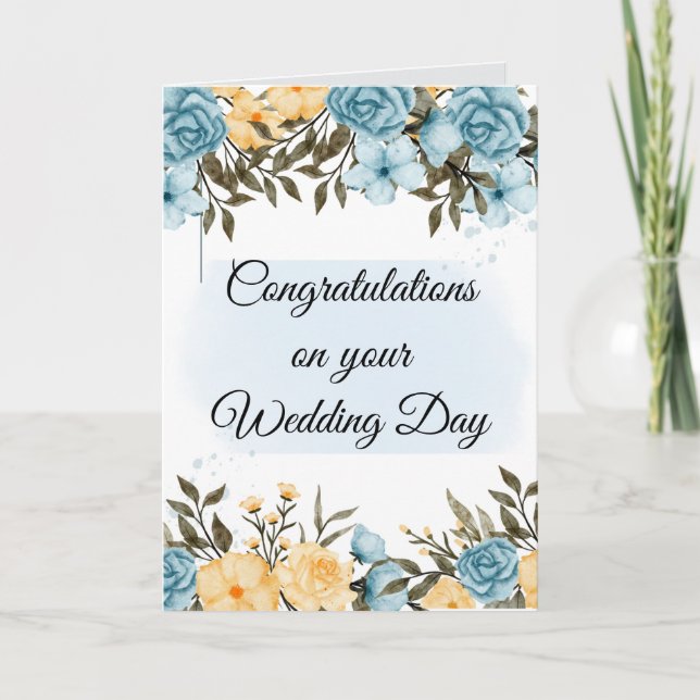 Tarjeta Felicitaciones por tu día de bodas (Anverso)