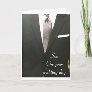 TARJETA FELICITACIONES POR TU DÍA DE BODAS **HIJO**
