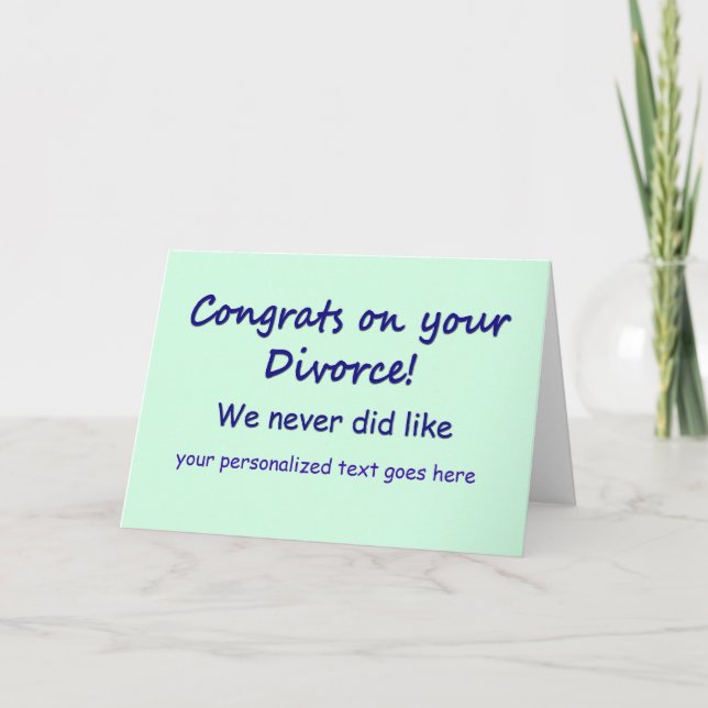 Tarjeta Felicitaciones por tu divorcio (Anverso)