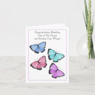 Tarjeta Felicitaciones por tu divorcio con mariposas