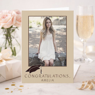 Tarjeta Felicitaciones por tu graduación Nombre Foto Elega