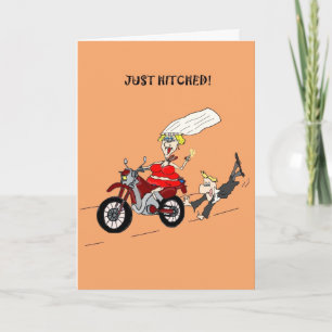 TARJETA FELICITACIONES POR TU MATRIMONIO PAYASO NOVIO MOTO