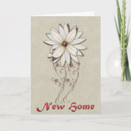 Tarjeta Felicitaciones Por Tu Nueva Flor Blanca En Casa