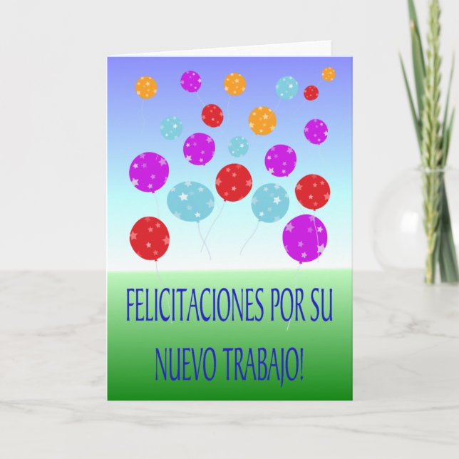 Tarjeta Felicitaciones Por Tu Nuevo Trabajo Español (Anverso)