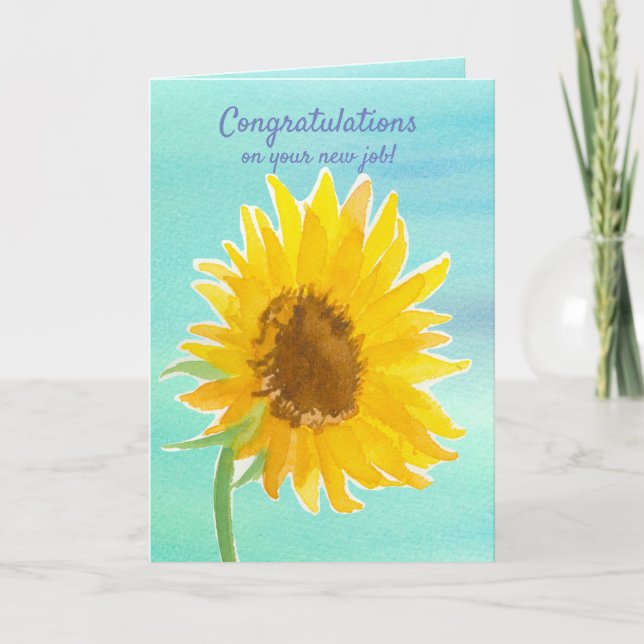 Tarjeta Felicitaciones Por Tu Nuevo Trabajo Sunflower (Anverso)