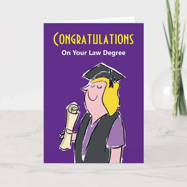 Tarjeta Felicitaciones por tu título de abogado (Anverso)