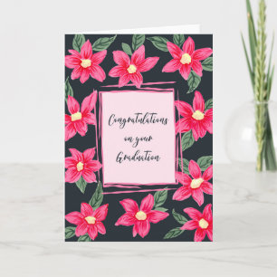 Tarjeta Felicitaciones por tus flores brillantes de gradua