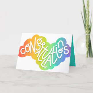 Tarjeta Felicitaciones Rainbow Quirky Font