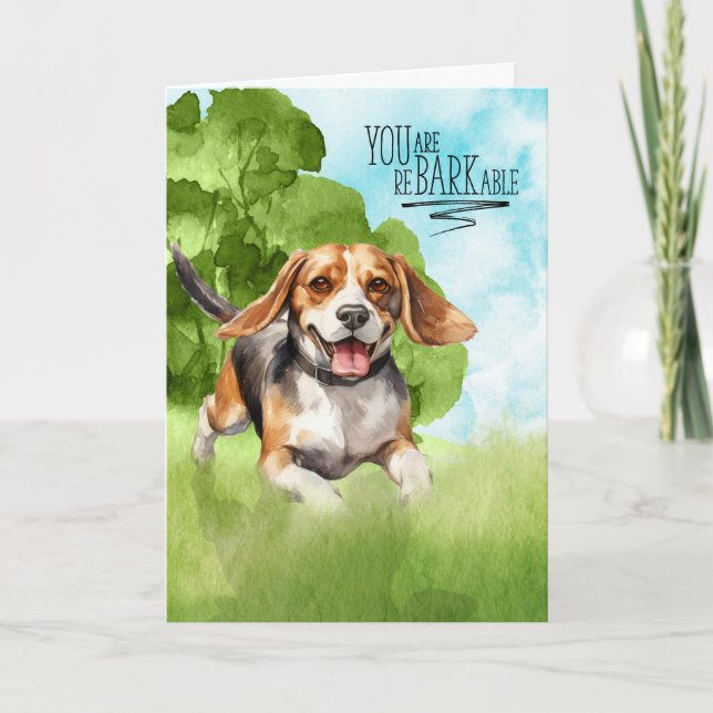 Tarjeta Felicitaciones reBARKable Beagle Dog (Anverso)