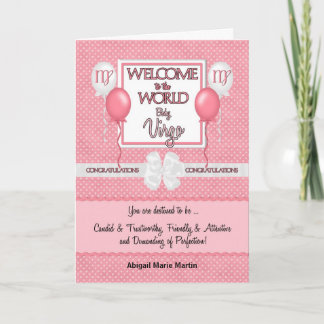 Tarjeta Felicitaciones Recién nacido Chica Virgo