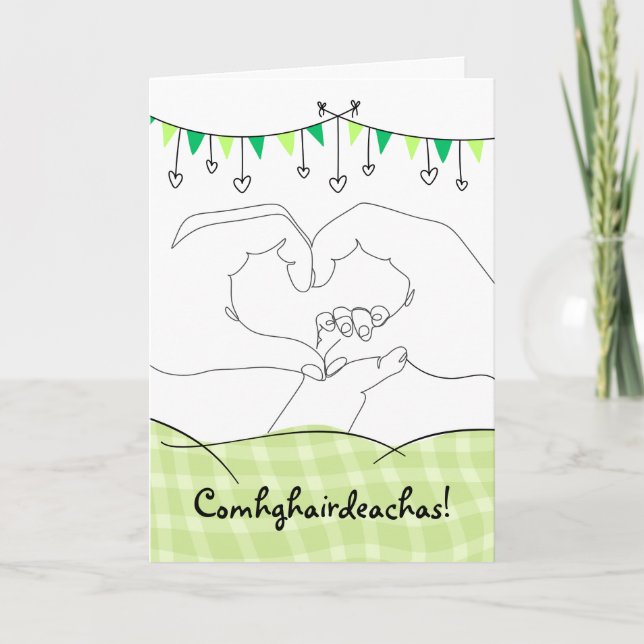 Tarjeta Felicitaciones Recién nacido Gaélico Irlandés (Anverso)