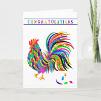 Felicitaciones Resumen colorido Rooster