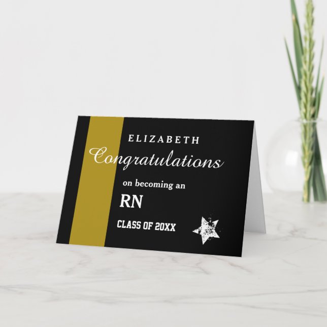 Tarjeta FELICITACIONES RN Grado Banda De Oro A0AH (Anverso)