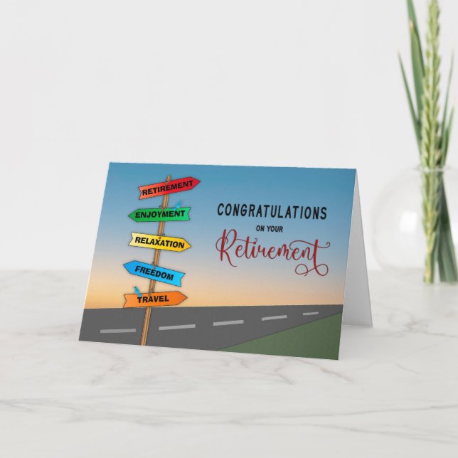 Tarjeta Felicitaciones Rótulos de dirección de la ruta de  (Anverso)