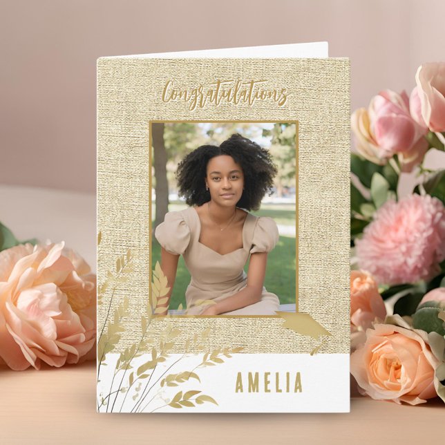 Tarjeta Felicitaciones rusas Foto de graduado de la Foliag (Subido por el creador)