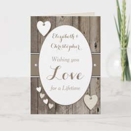 Tarjeta Felicitaciones Rustic Wedding Day white