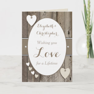 Tarjeta Felicitaciones Rustic Wedding Day white