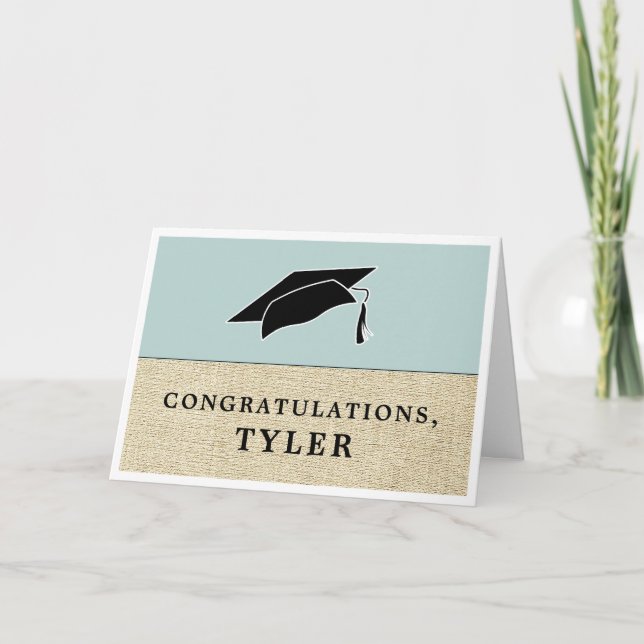 Tarjeta Felicitaciones Rústicas Simples Graduado Graduació (Anverso)