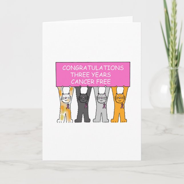 Tarjeta Felicitaciones Sin Cáncer De Tres Años. (Anverso)