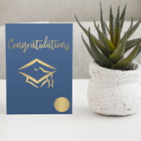 Felicitaciones Tapón de Oro de Graduación Metálico