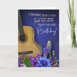 Tarjeta Felicitaciones Tardías de Cumpleaños para Músico