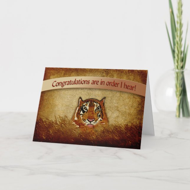 Tarjeta Felicitaciones - Tigre en el Bush (Anverso)