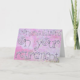 Tarjeta Felicitaciones Típografía de Jubilación acuarela