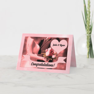 Tarjeta Felicitar a la novia y al Boda de Groom Pink