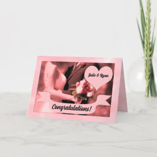 Tarjeta Felicitar a la novia y al Boda de Groom Pink