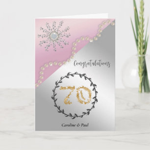 Tarjeta Felicitar a los amigos por su 70 aniversario Boda