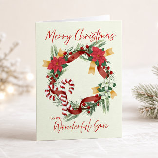Tarjeta Feliciz Navidad a mi maravilloso hijo Corona