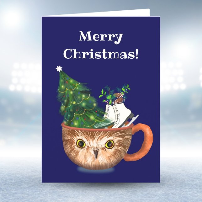 Tarjeta Feliciz Navidad Rockefeller Owl Chocolate Caliente (Subido por el creador)