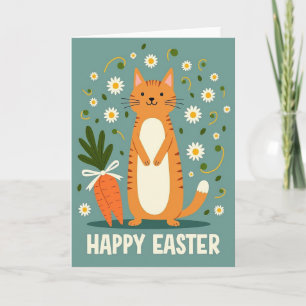 Tarjeta Felina de Primavera Feliz