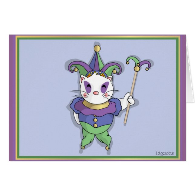 Tarjeta felina del bufón (Anverso (Horizontal))