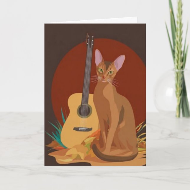 Tarjeta Feline & Folk Music Greeting Card (Anverso)