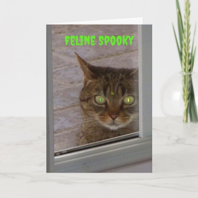 Tarjeta Feline Spooky Cat Halloween (Anverso)