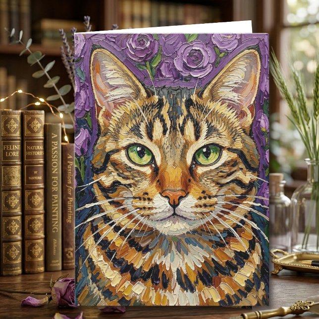 Tarjeta Feline y Floral | Feliz Cumpleaños (Subido por el creador)