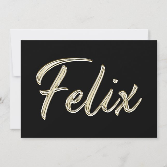 Tarjeta Felix Name white gold Handwriting Karte (Anverso)