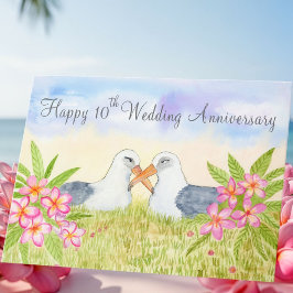 Tarjeta Feliz 10º Aniversario de Boda Laysan Albatross