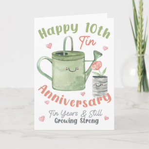 Tarjeta Feliz 10º Aniversario de Hojalata Años de Hojalata