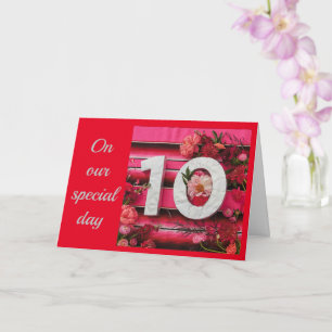 TARJETA FELIZ **10º ANIVERSARIO** ESPOSA O MARIDO