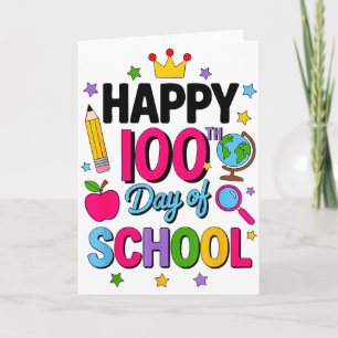 Tarjeta Feliz 100º Día De Escuela 100 Días Más Inteligente
