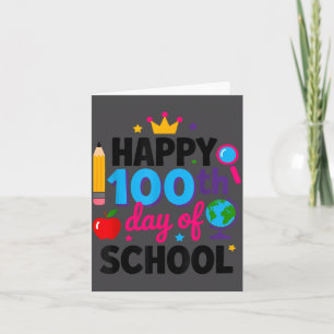 Tarjeta Feliz 100.º Día de Escuela 100 Días Más Inteligent