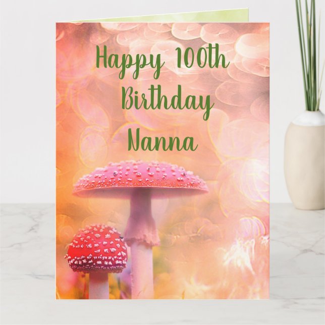 Tarjeta Feliz 100 cumpleaños Nanna Greetings (Anverso)