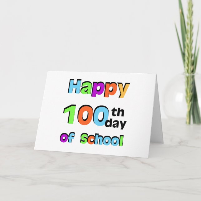 Tarjeta Feliz 100° día de clases (Anverso)
