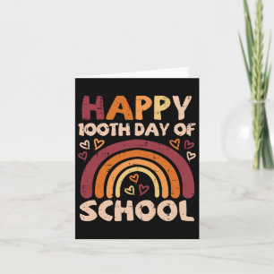 Tarjeta Feliz 100° Día de Colegio Arcoiris Negro 100 días