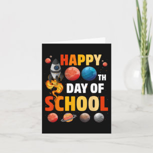 Tarjeta Feliz 100° Día de Educación Escolar en el Espacio 