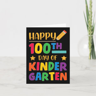 Tarjeta Feliz 100° Día de Estudiantes Infantiles Cutos